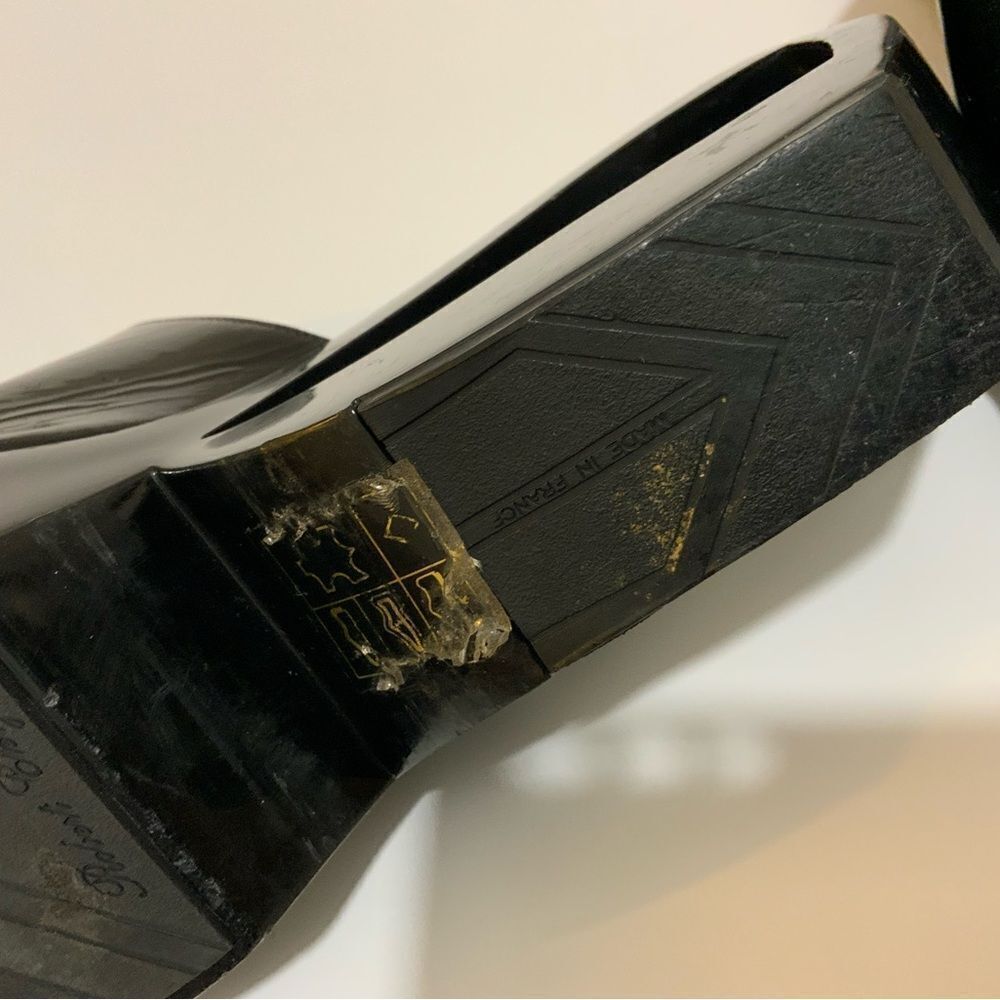 Robert Clergerie Paoli Patent Leather Slip on Cutout Wedge 9.5 - Picture 9 of 13